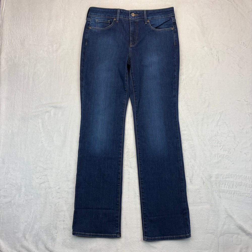 NYDJ Marilyn Straight Jeans Dark Wash Lift Tuck Denim 10P Petite